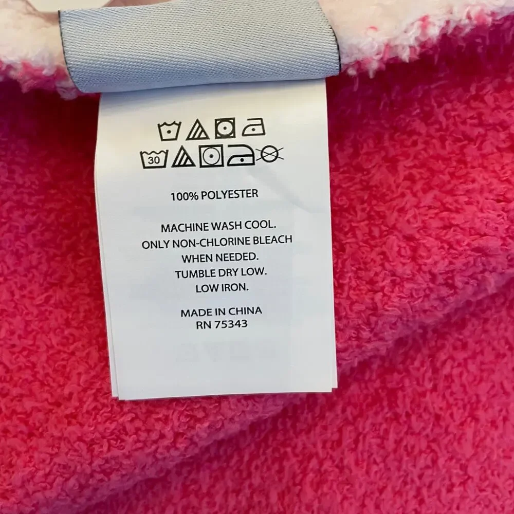 Nicole Miller Reversible Christmas Tree Throw Blanket 50x70 Hot Pink & White New